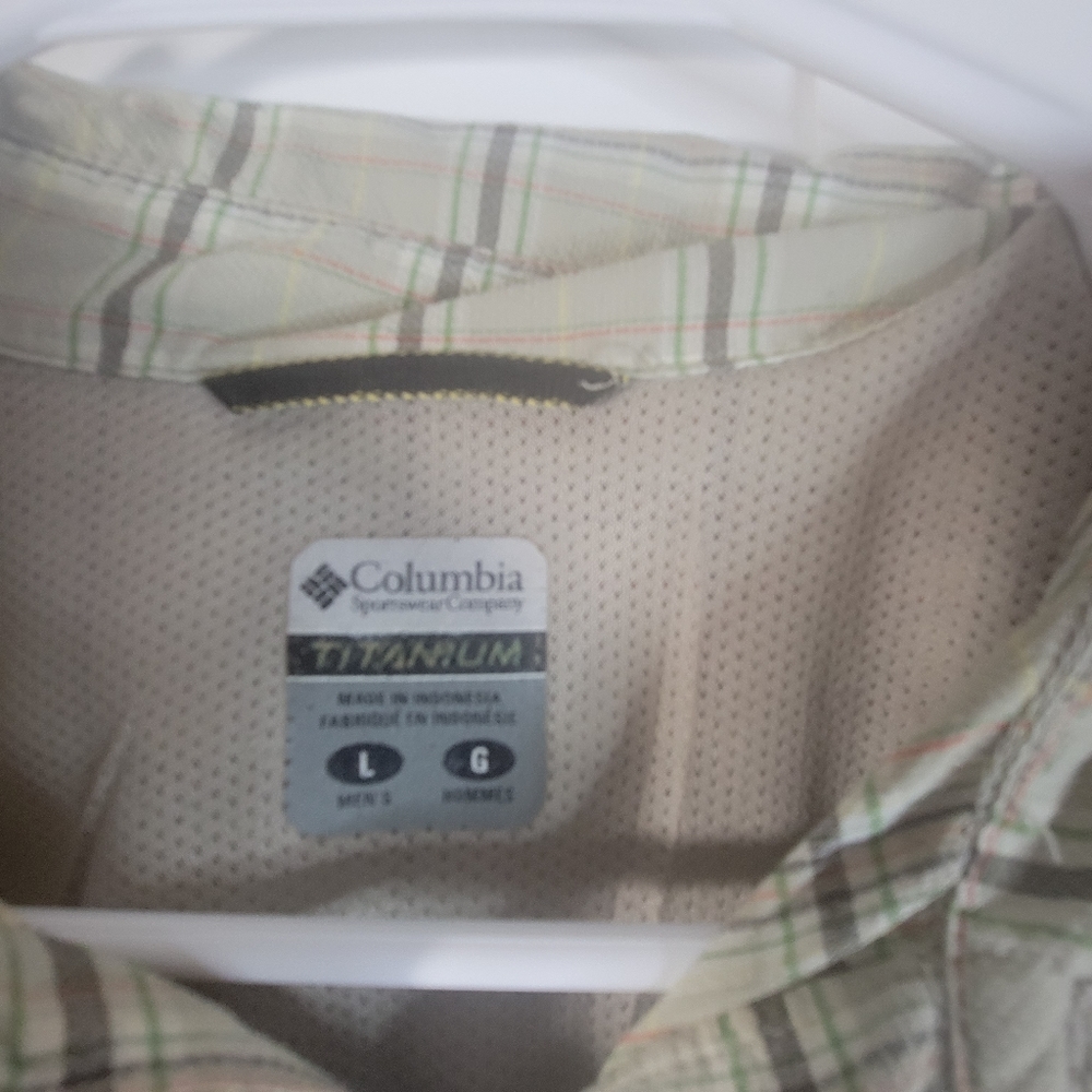 Mens Columbia Titanium Long Sleeve Plaid Button Front Shirt Size Large - Picture 3 of 9